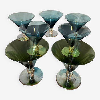Set of 7 cocktail glasses