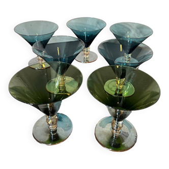 Set of 7 cocktail glasses