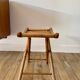 folding wooden stool bamboo style early 20th century