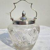 Cut crystal and silver biscuit bucket