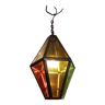 Big outdoor lantern, old bubbled glass, colored circa 1950