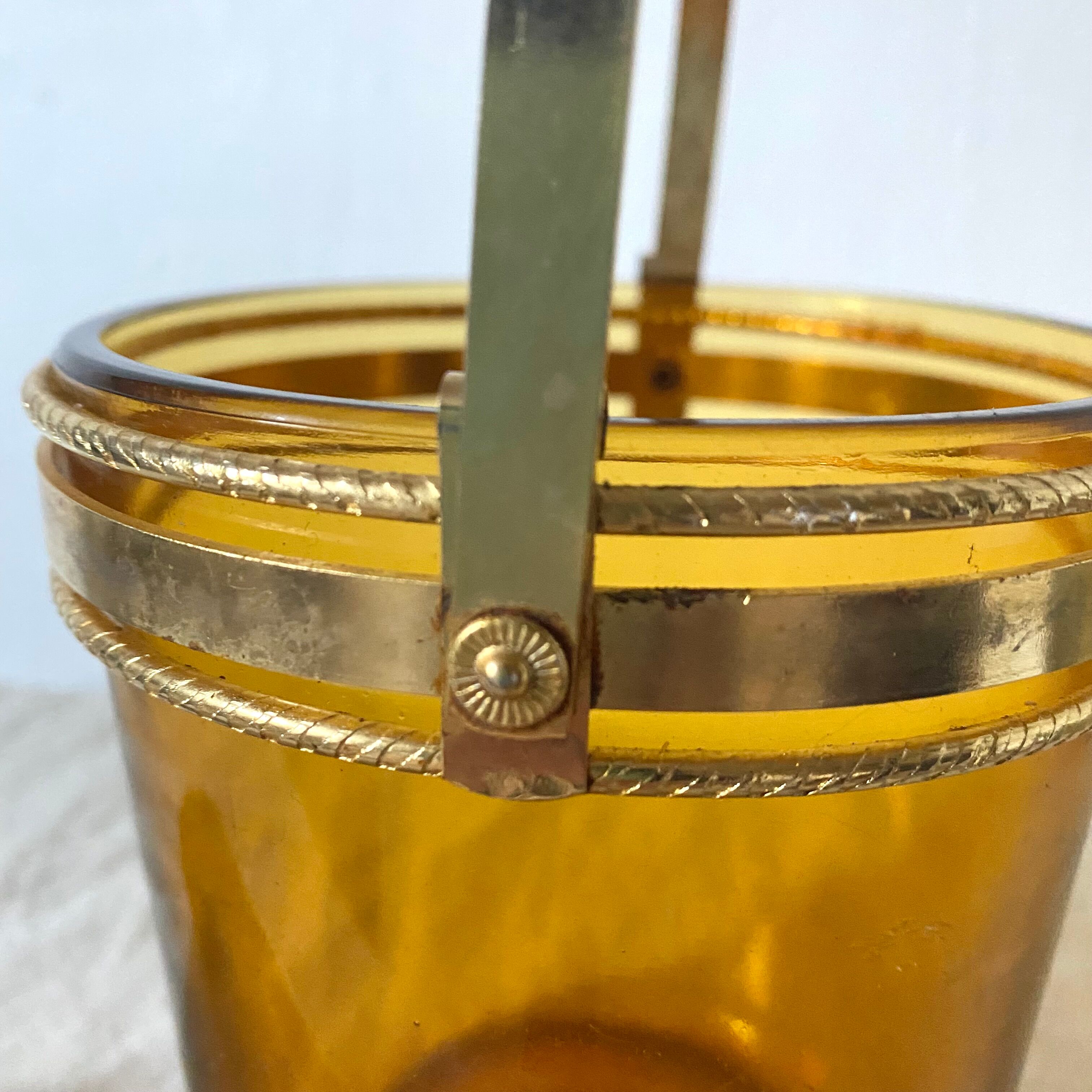 Amber vintage ice bucket