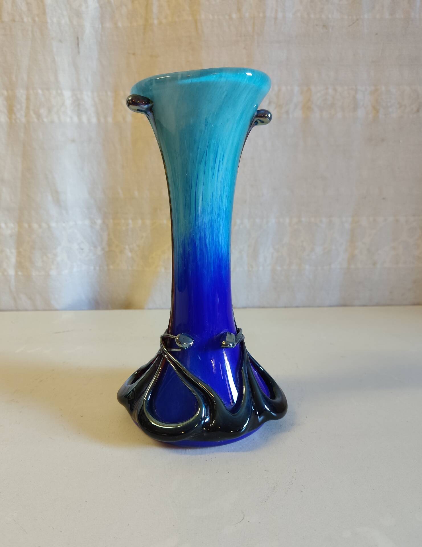 Art Nouveau vase in Biot glass by J.M. OPERTO - mid 20th century