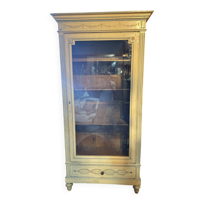 Armoire peinte Style Louis XVI-Directoire , 1 porte vitrée