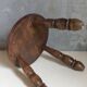 Low tripod stool in vintage turned solid wood