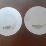set of 4 Bavaria Hutschenreuther porcelain fish plates