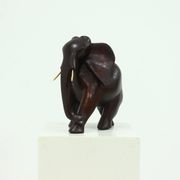 Large Mahogany Sculptural Elephant 1970s