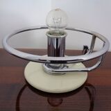 Italian Glass & Chromed Steel Table Lamp, 1960s