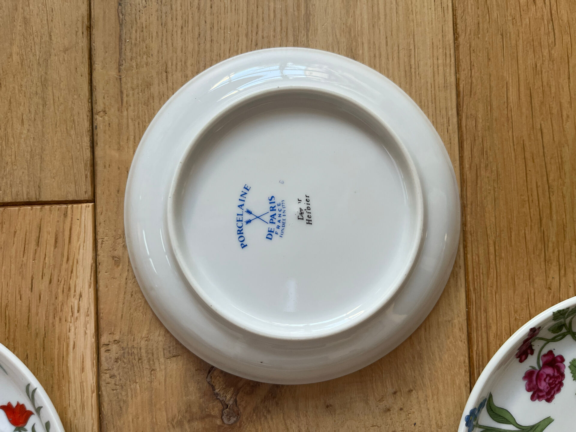 6 porcelain mignardise plates from Paris Herbier