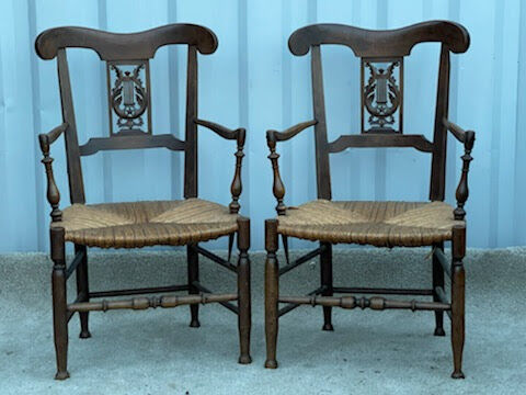 Nice pair of straw armchairs