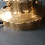 2 Limburg 1970s bubble globe and brass table lamps