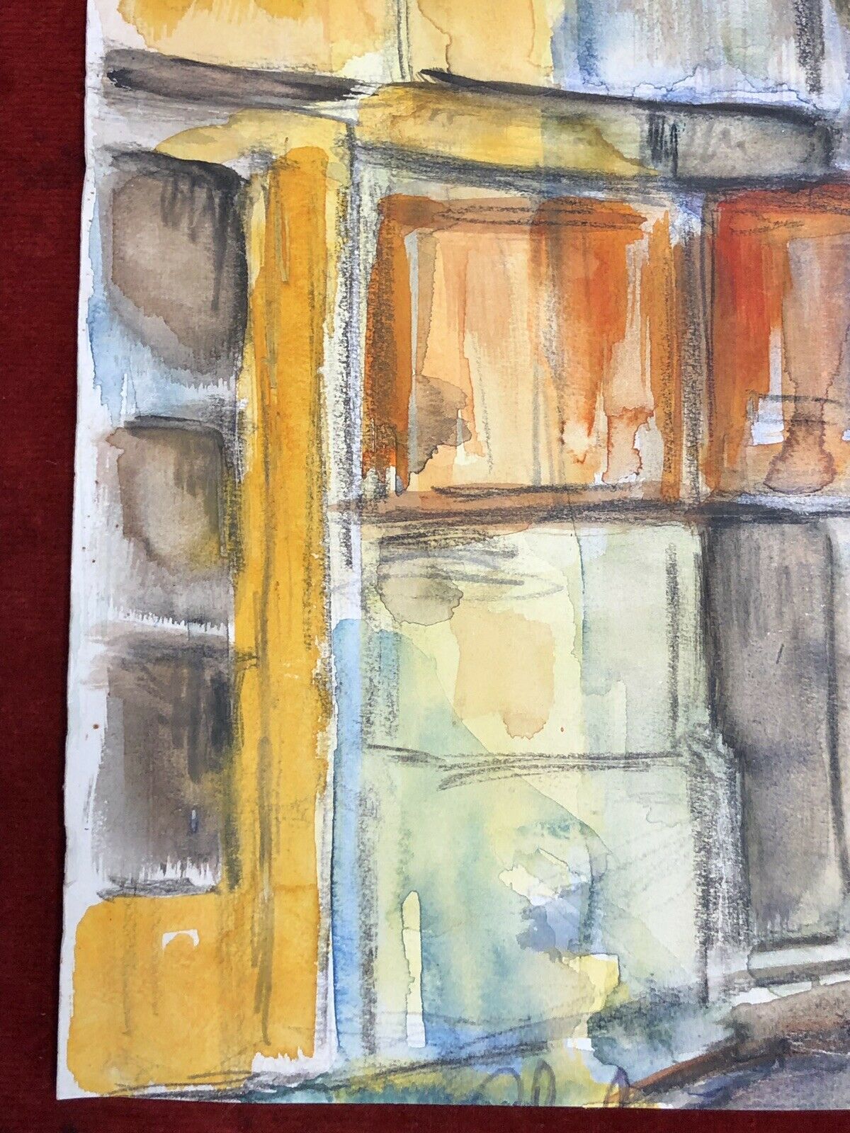 Watercolor Saint-Paul de Vence, rue portail-levis