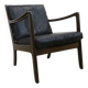 Scandinavian armchair in teak and leather, 1960s