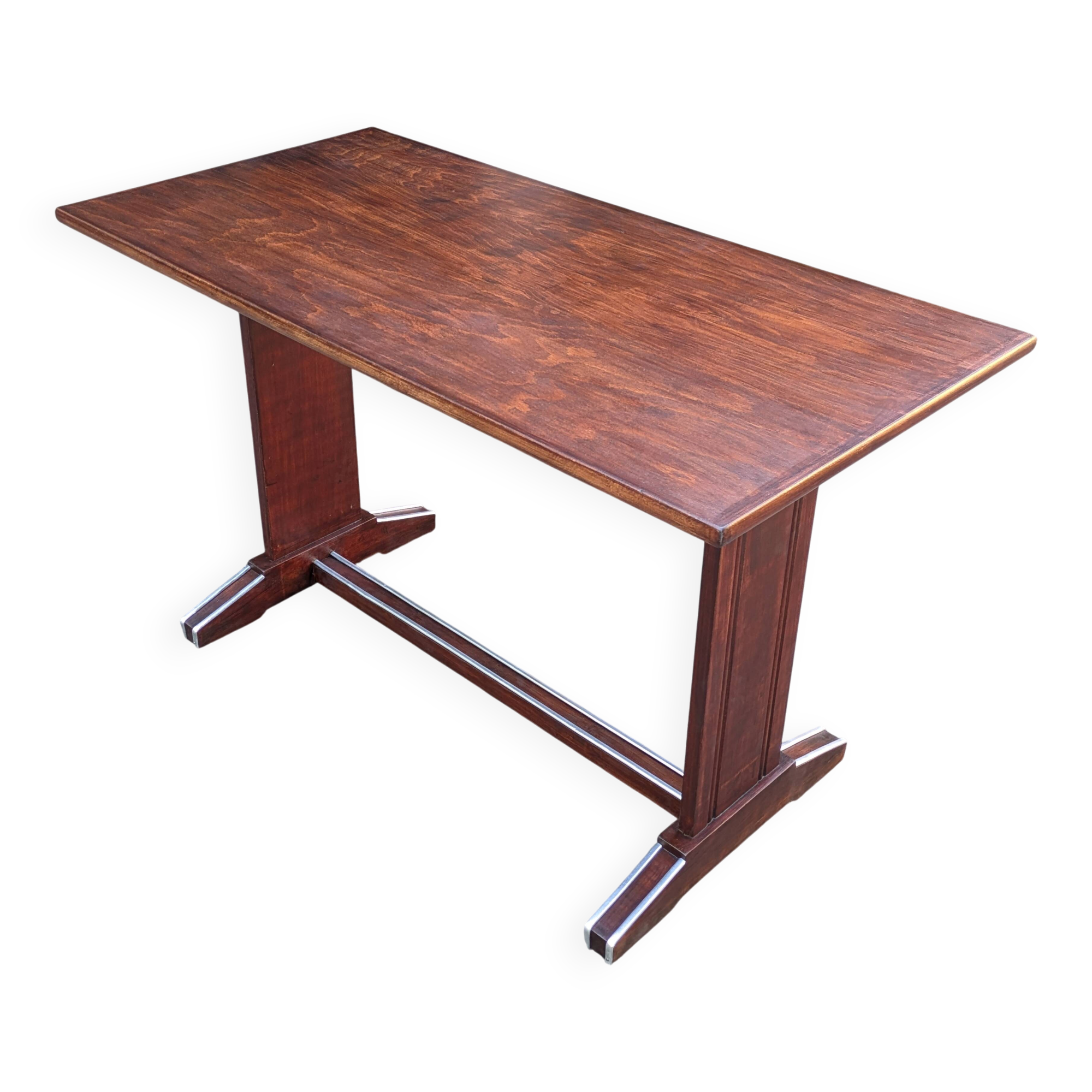 restored bistro table teak finish 1950