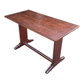 restored bistro table teak finish 1950