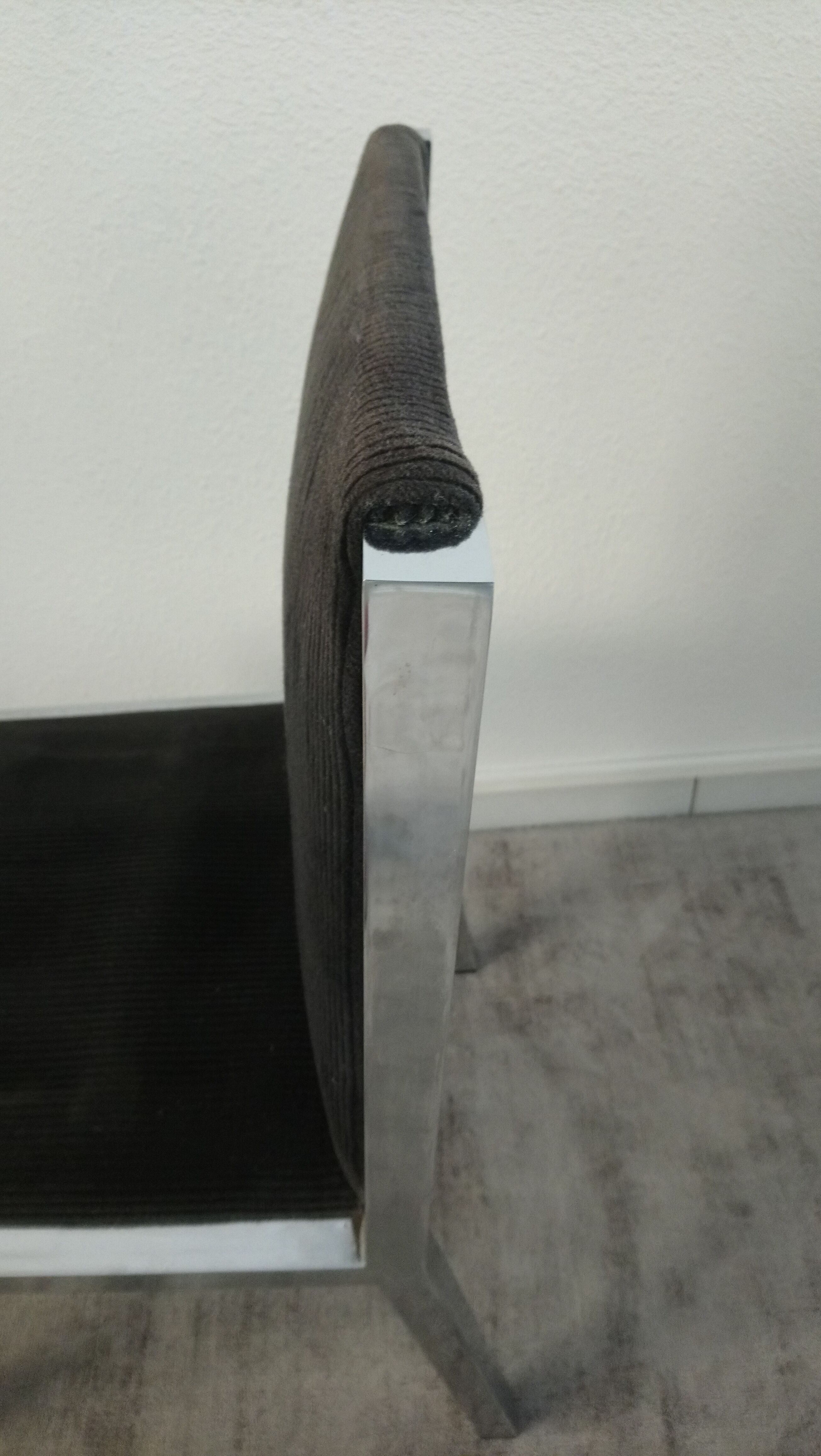 Set of 6 chairs Italian chrome and velvet black 70s