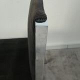 Set of 6 chairs Italian chrome and velvet black 70s