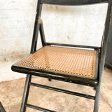 Ancienne paire de chaises pliantes cannage