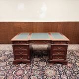 English Chesterfield Desk with Green Leather