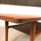 Scandinavian teak coffee table with slatted shelf, Denmark 1960s