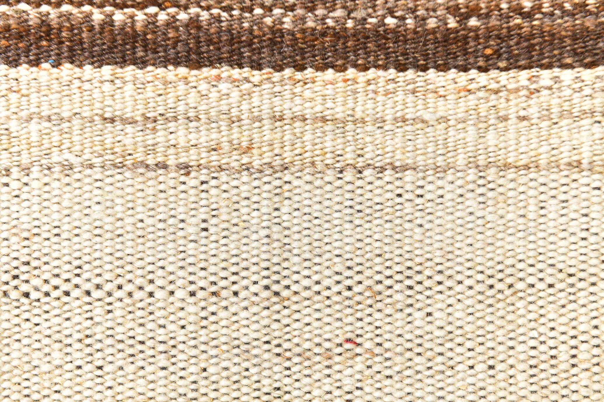 9x11 Brown & Cream Kilim Rug, 262x338Cm