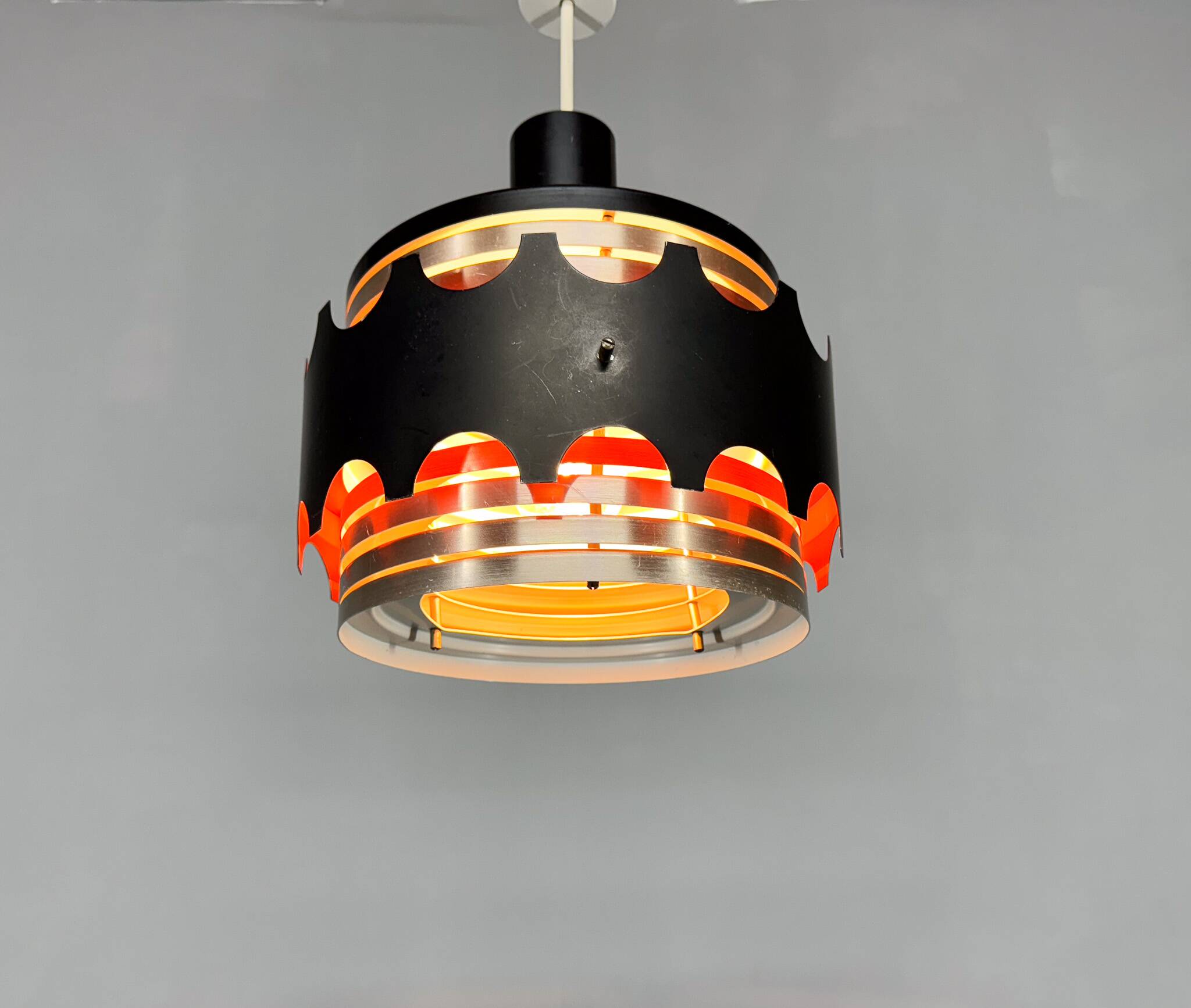 Lampe suspendue space age par veb leuchtenwerk, allemagne, années 1970