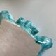 Wavy turquoise glazed earthenware plate 1960 Provence