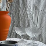 Set of 9 vintage ice cream cups with fruit patterns
