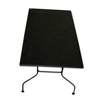 Rectangular coffee table in perforated sheet metal
