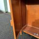 Vintage rattan, wood and cane shelf bookcase