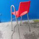 Children's high chair design chrome metal and vintage plastic