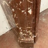 Fireplace three shells louis XV style in royal red marble XIX century
