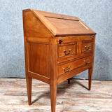 Louis XVI scriban desk in walnut and copper rushes circa 1900