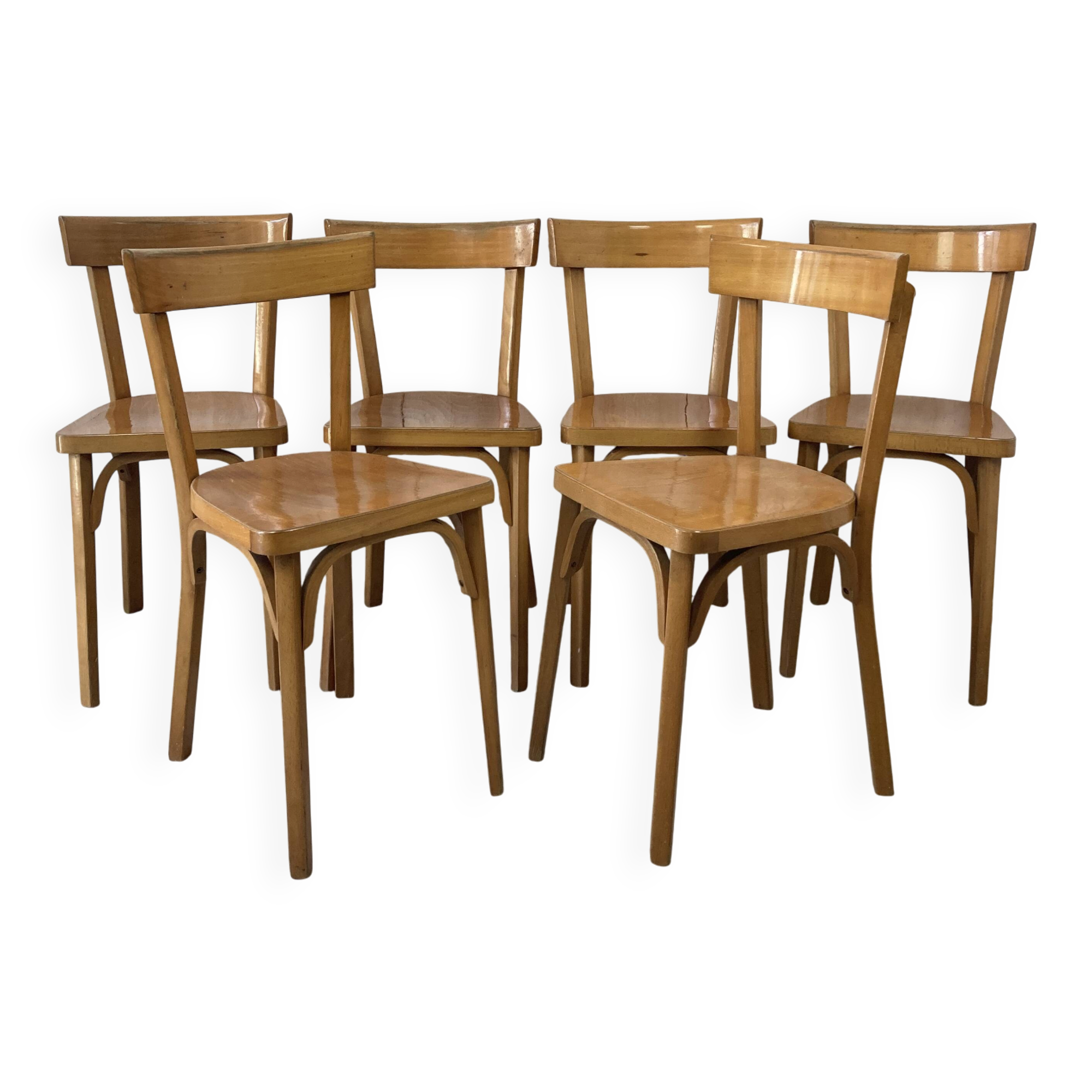 Ensemble de 6 chaises bistrot Baumann