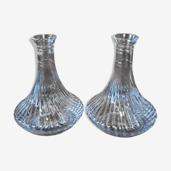 Pair of early 20th century glass decanters