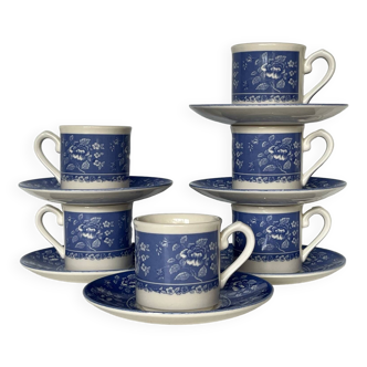 6 tasses à café en porcelaine anglaise