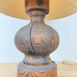 Brutalist wooden lamp from the 1970s by Temde