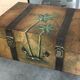 Vintage chest hand painted robinson treasure of the galleon