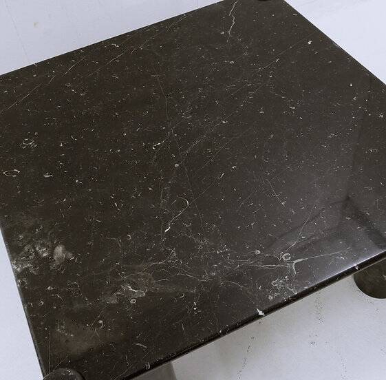 Mid-century modern Black marble square coffee table - 1970s