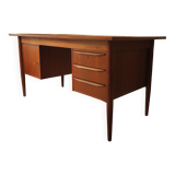 Danish spacious teak desk by Gunnar Nielsen Tibergaard 1960s