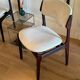 Pair of vintage Scandinavian chairs by Erik Buch model 49 in cream velvet.