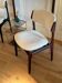 Pair of vintage Scandinavian chairs by Erik Buch model 49 in cream velvet.