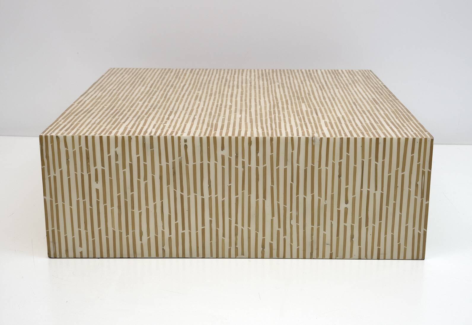 Table basse italienne moderne en résine et bambou
