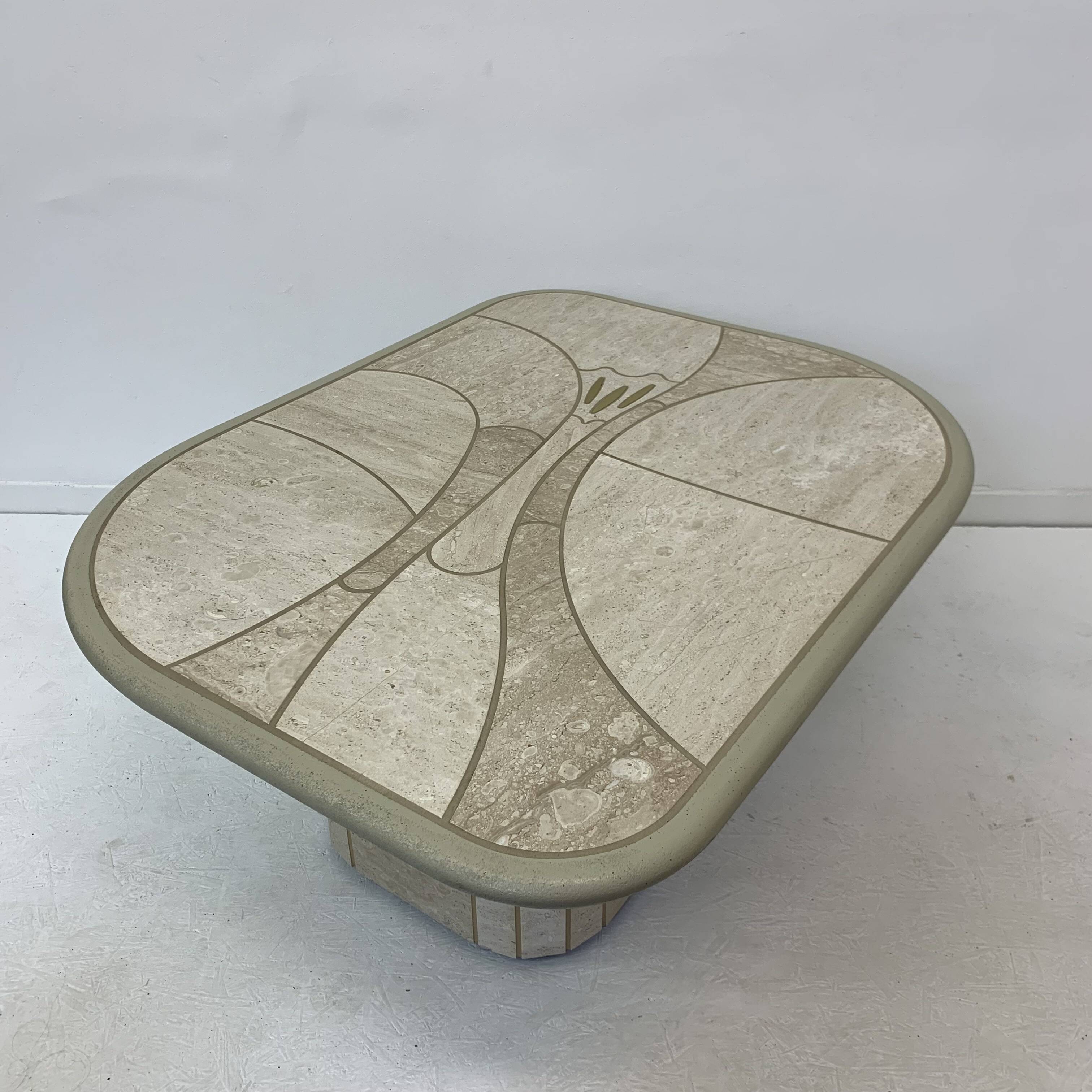 Mid-century design travertine coffee table, 1970’s