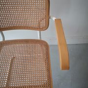 B64 armchair in white metal and canning by Marcel Breuer, Italy