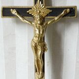 Bronze & ebony "skull" crucifix 19th century