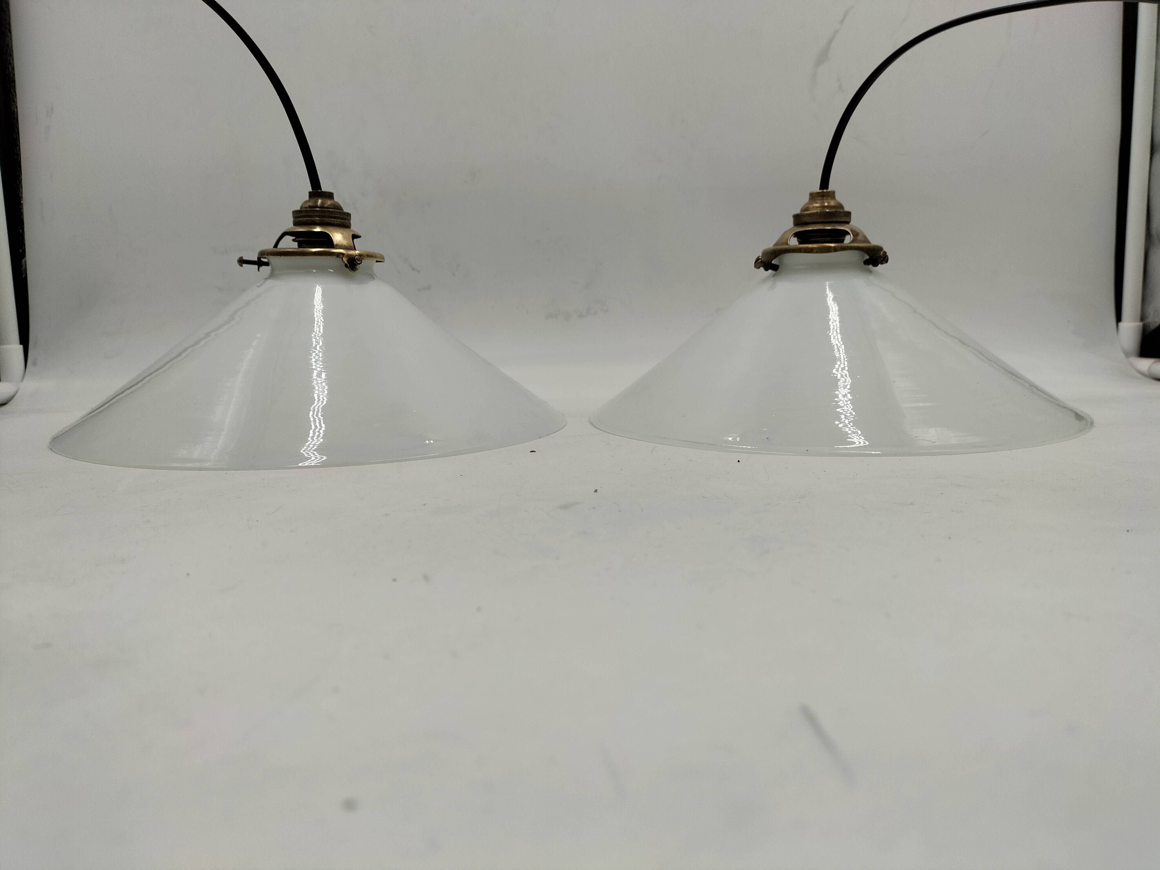 Opaline cone pendants