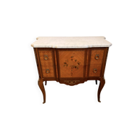 Commode Transition stamped by François Daidé, with a white marble top.