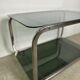 Dessert / rolling table vintage 60'S silver metal top smoked glass
