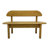 Banc en bois massif vintage danois Ansager Mobler, années 1970